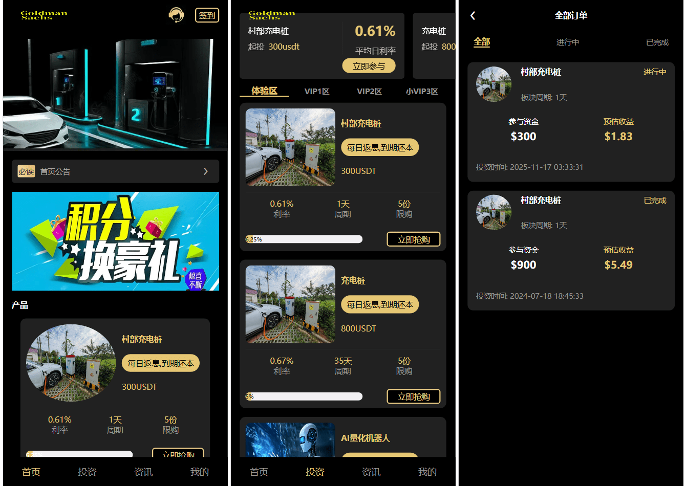 Fidelity充电桩投资理财系统源码-前端uniapp纯源码+后端PHP-百乐阁