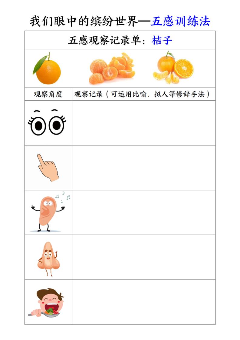 三上语文-第五单元五感训练法-百乐阁