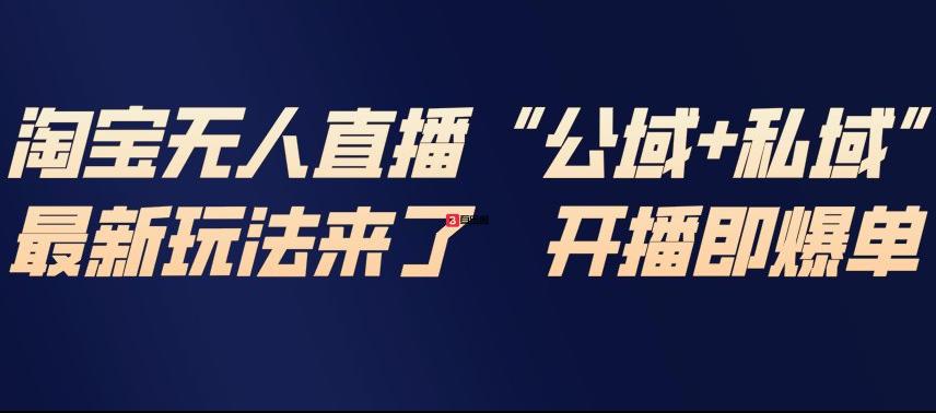 淘宝无人直播完整教程，公试+私域，最新玩法来了，开播即爆单-百乐阁